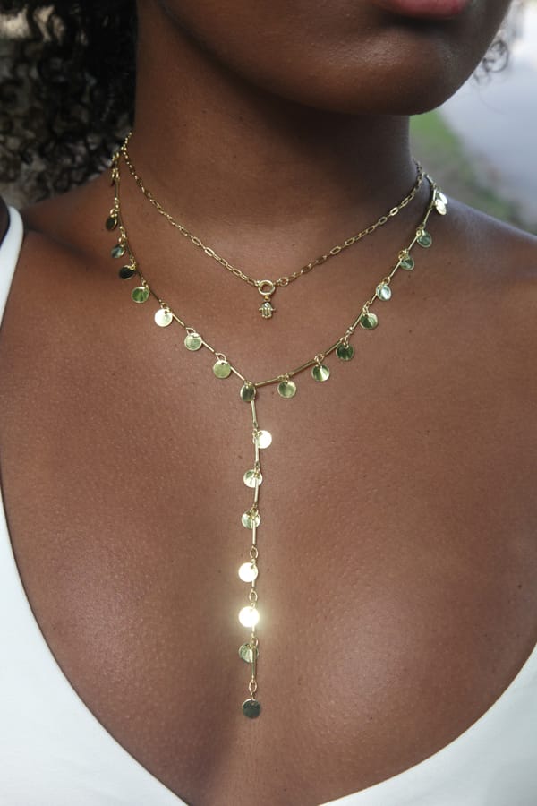 Choker Medalhas Banhada à Prata — Plaka Acessórios
